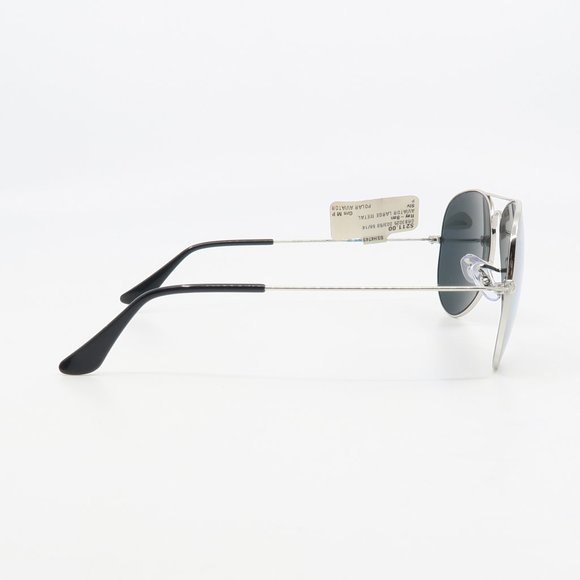 RB 3025 003/59 Ray-Ban New Silver Polarized Aviator Sunglasses 58mm with case - Picture 4 of 6